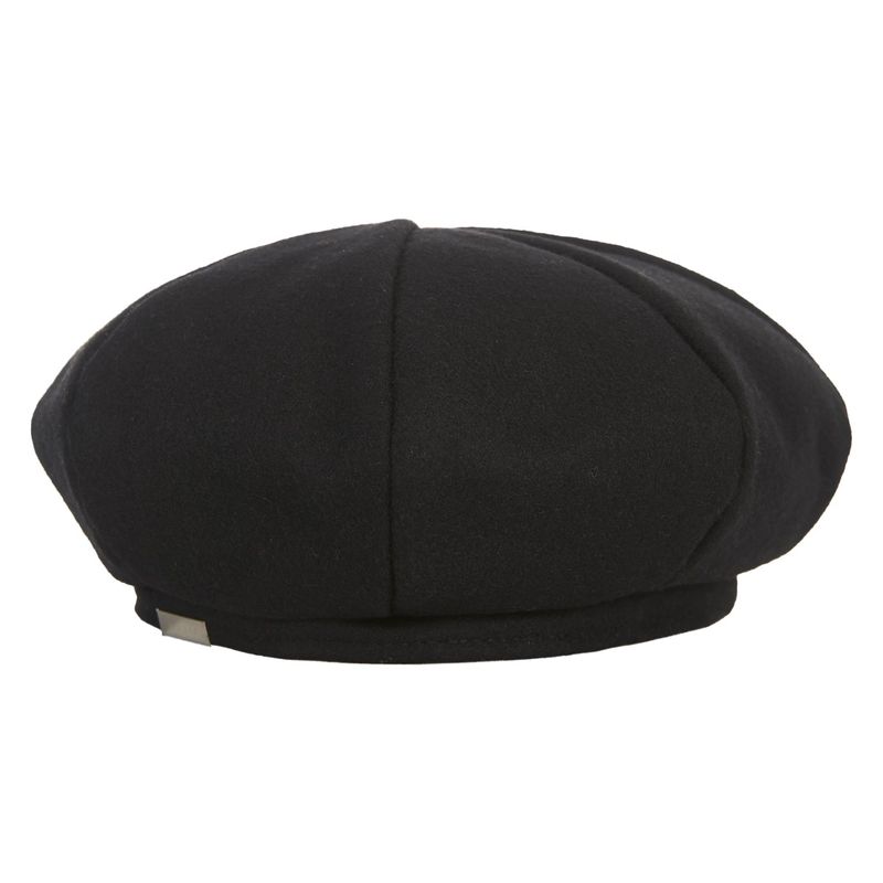 Bold metal tip wool beret BLACK