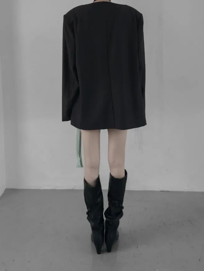 Bio Collarless Maxi Jacket