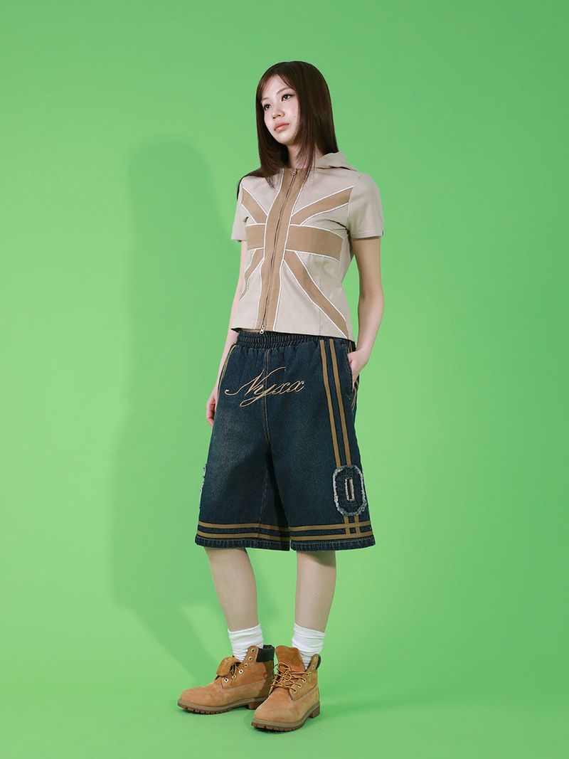 BASKETBALL DENIM HALF PANTS (INDIGO)