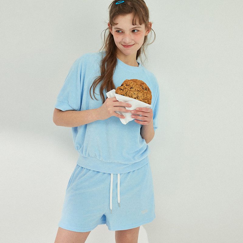 Between A and B（ビットウィーンエーアンドビー）の「テリーバンディングショーツ_ブルー（パンツ）」