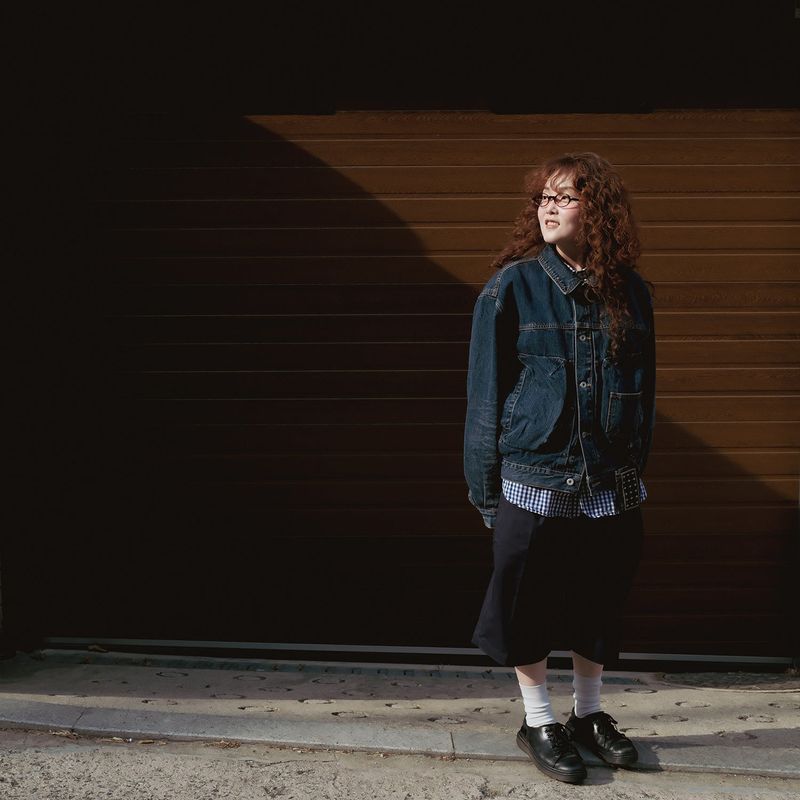Bleach dyeing trucker jacket / Vintage indigo