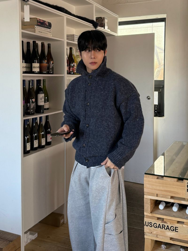 Eden high neck knit cardigan