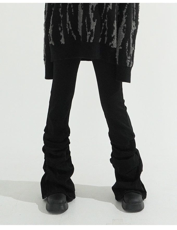 Wrinkle Slim Spandex Boots-cut Pants
