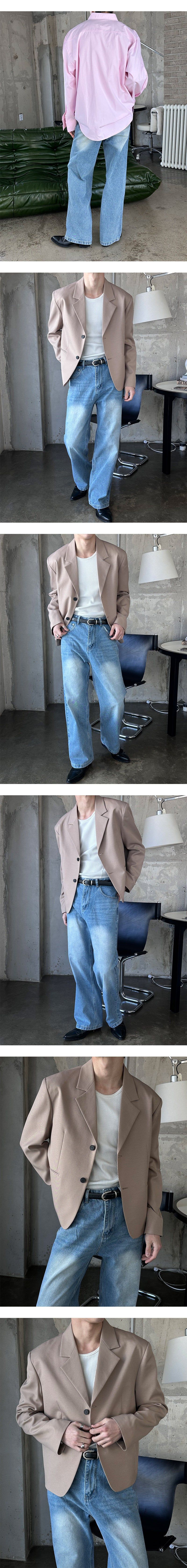[Unisex] Basic semi wide denim pants(4color)