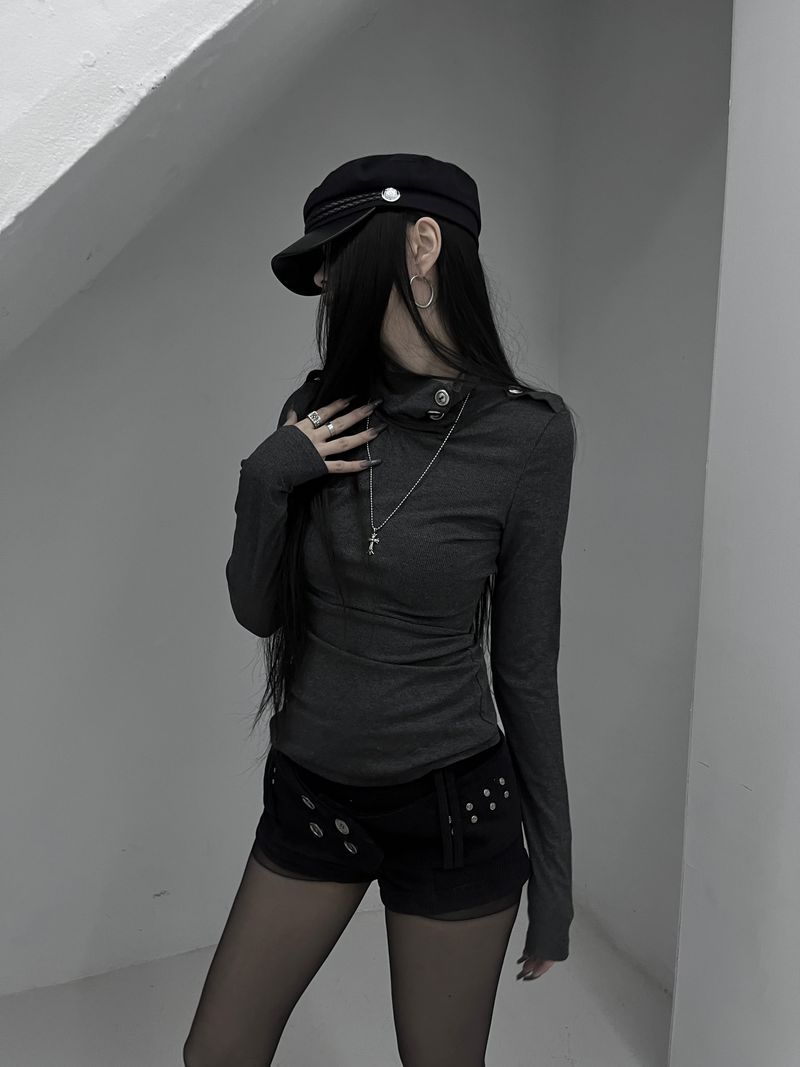 signal high neck button T (2color)