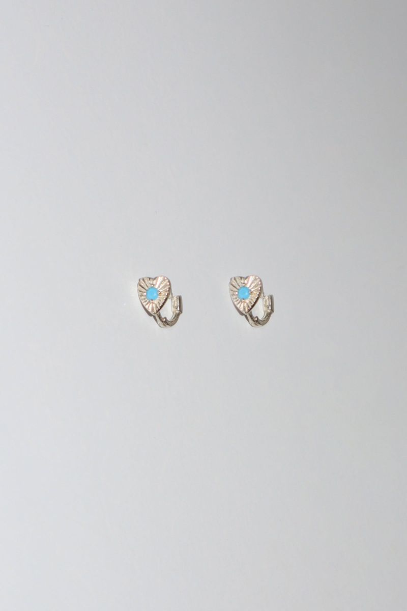 HEART-RAY TINY EARRINGS (SILVER)