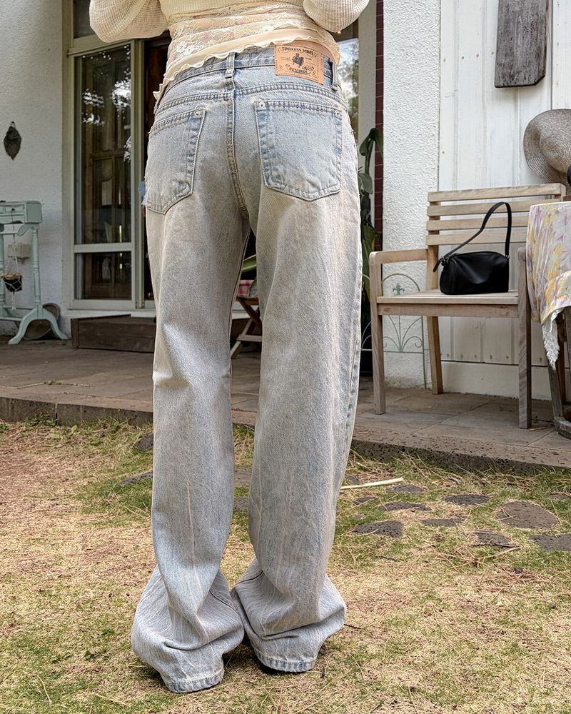 Mets straight‑fit denim pants