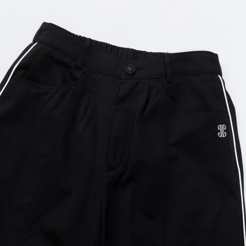 Piping Pin-Tuck Pants (Black)