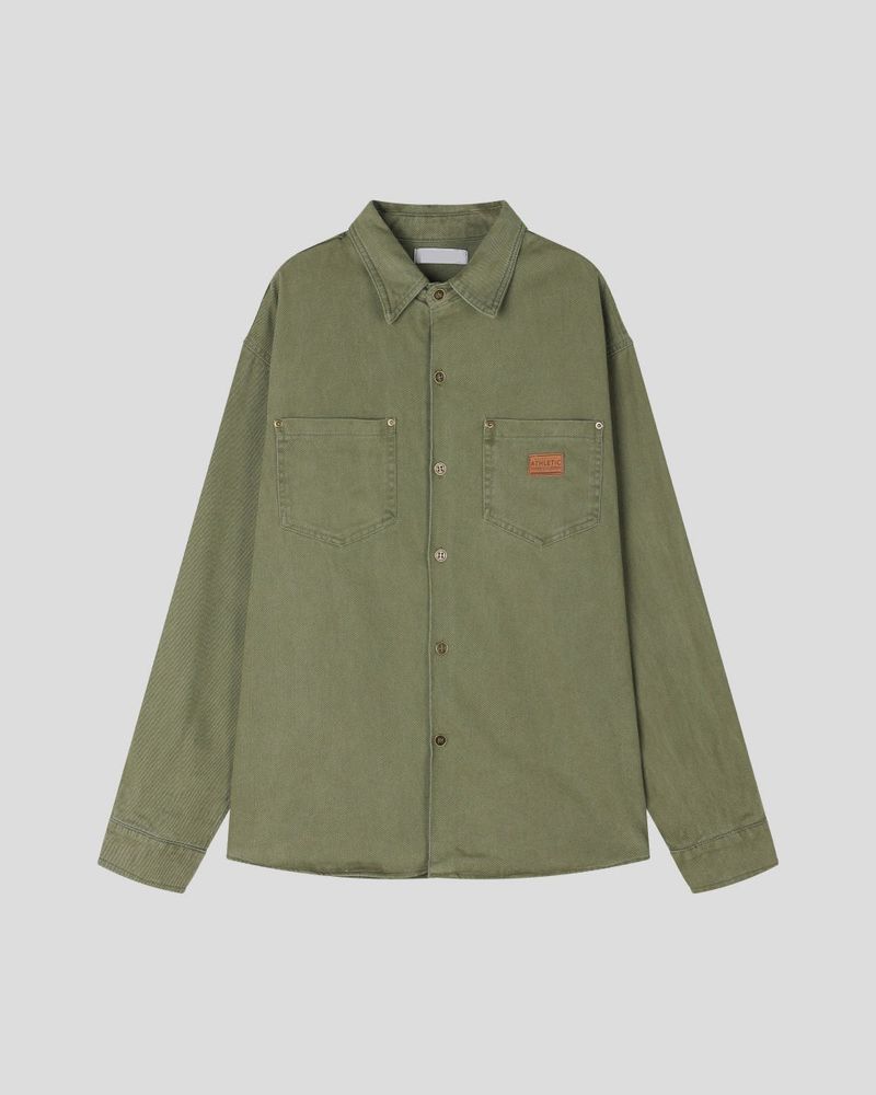 Drain Patch Work Shirt Jacket