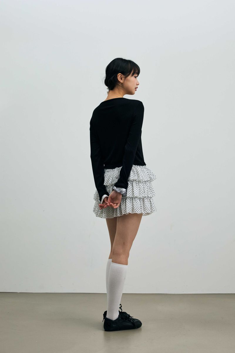 MINI HEART CANCAN SKIRT PANTS / WHITE