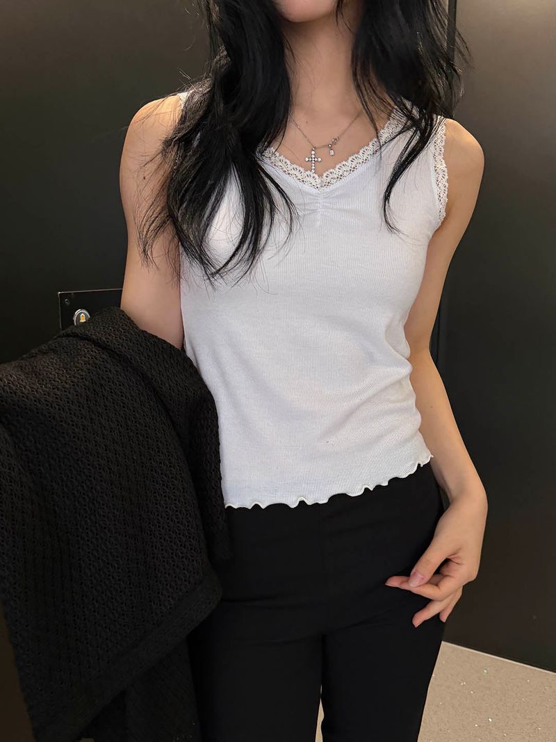 Lace wave sleeveless(3color)