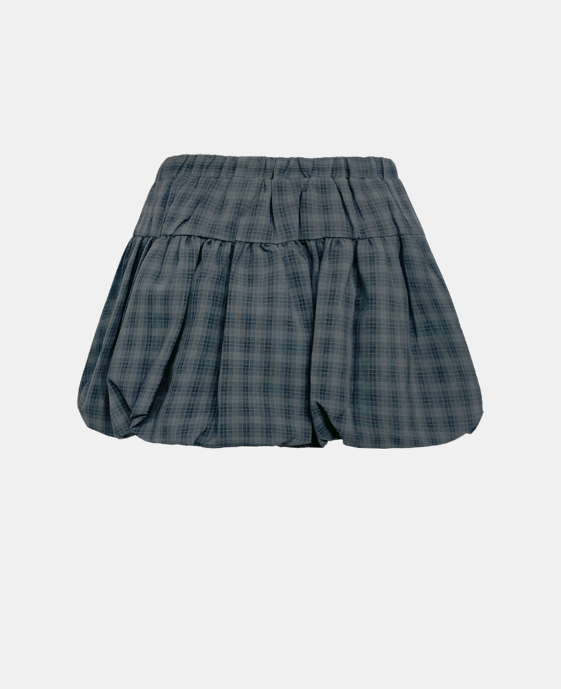 Rosetta Check Ribbon Balloon Skirt