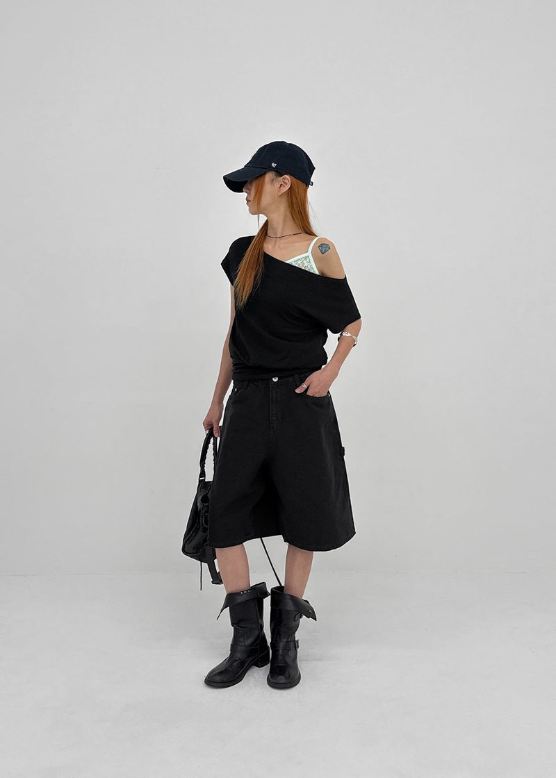 [MADE] Tepo Dolman Boat Neck Short Sleeve Top
