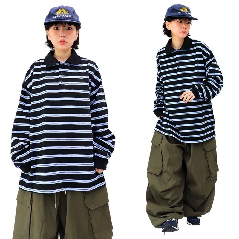 Oversized Vintage Collar Long Sleeve Tee