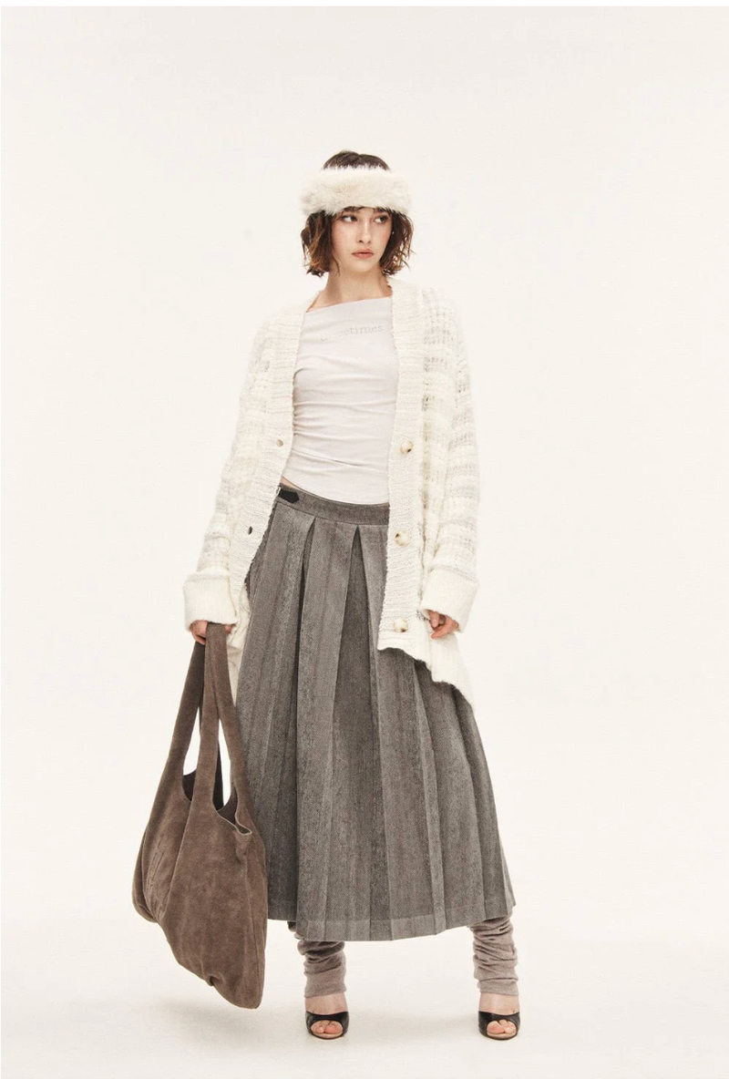 Classic pleats skirt - gray
