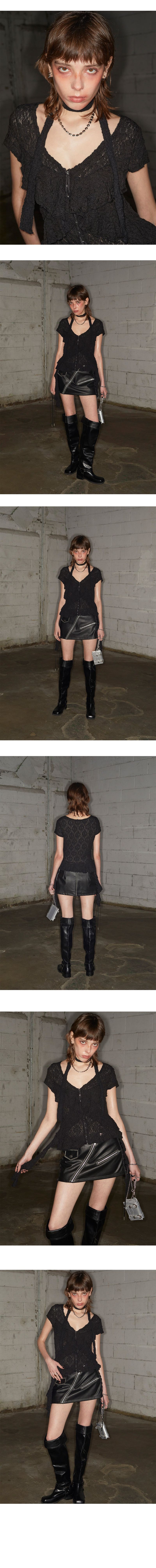 Grunge Ruffle Blouse (BLACK)