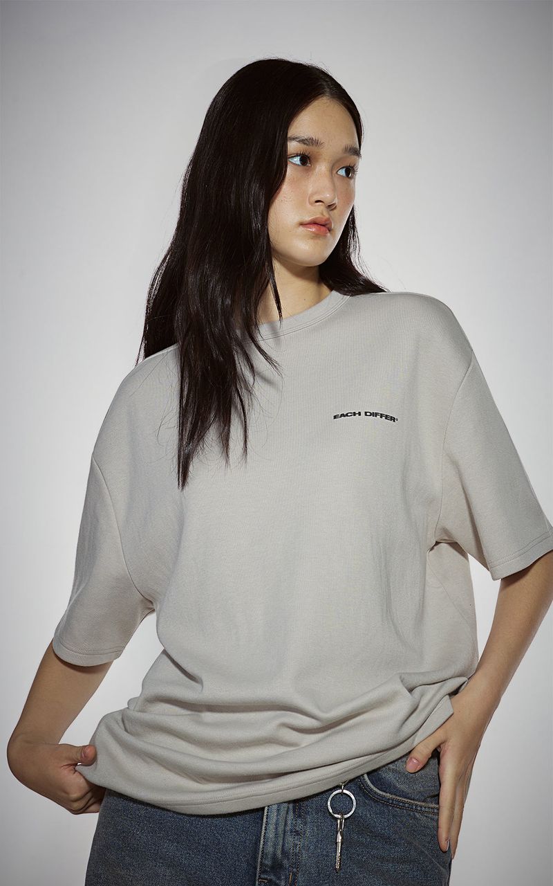 BLUR HEART T-SHIRTS_BEIGE