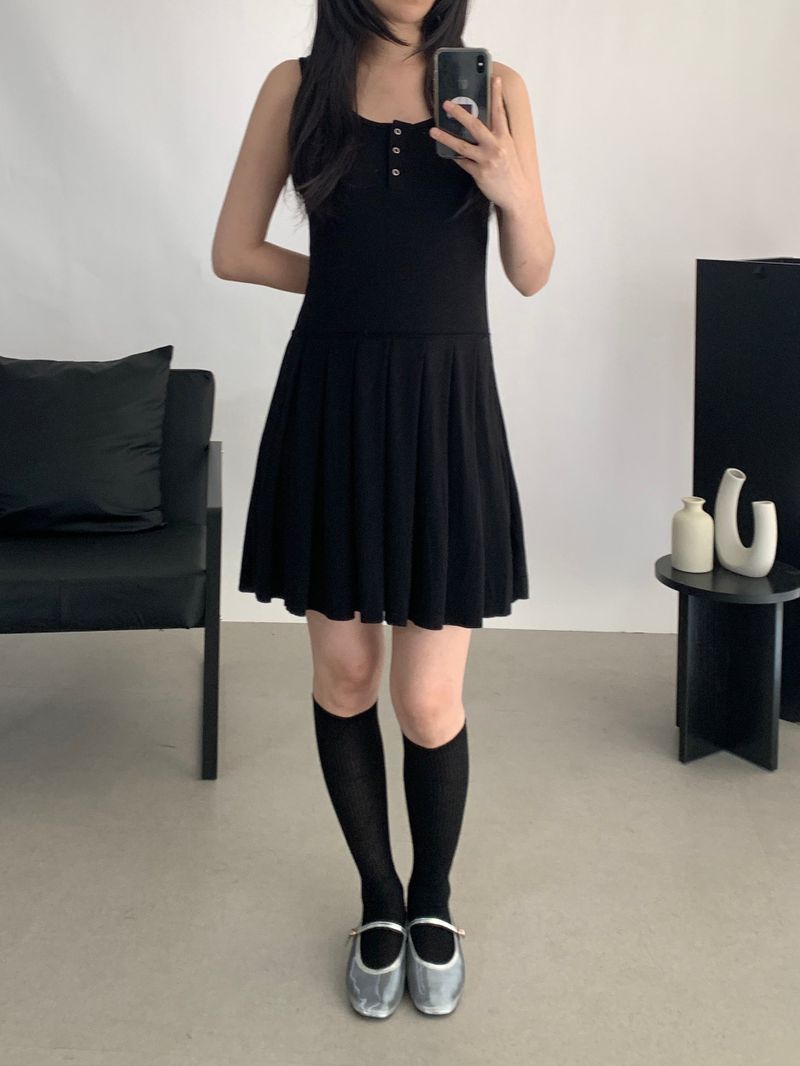 Pedro pleated sleeveless dress