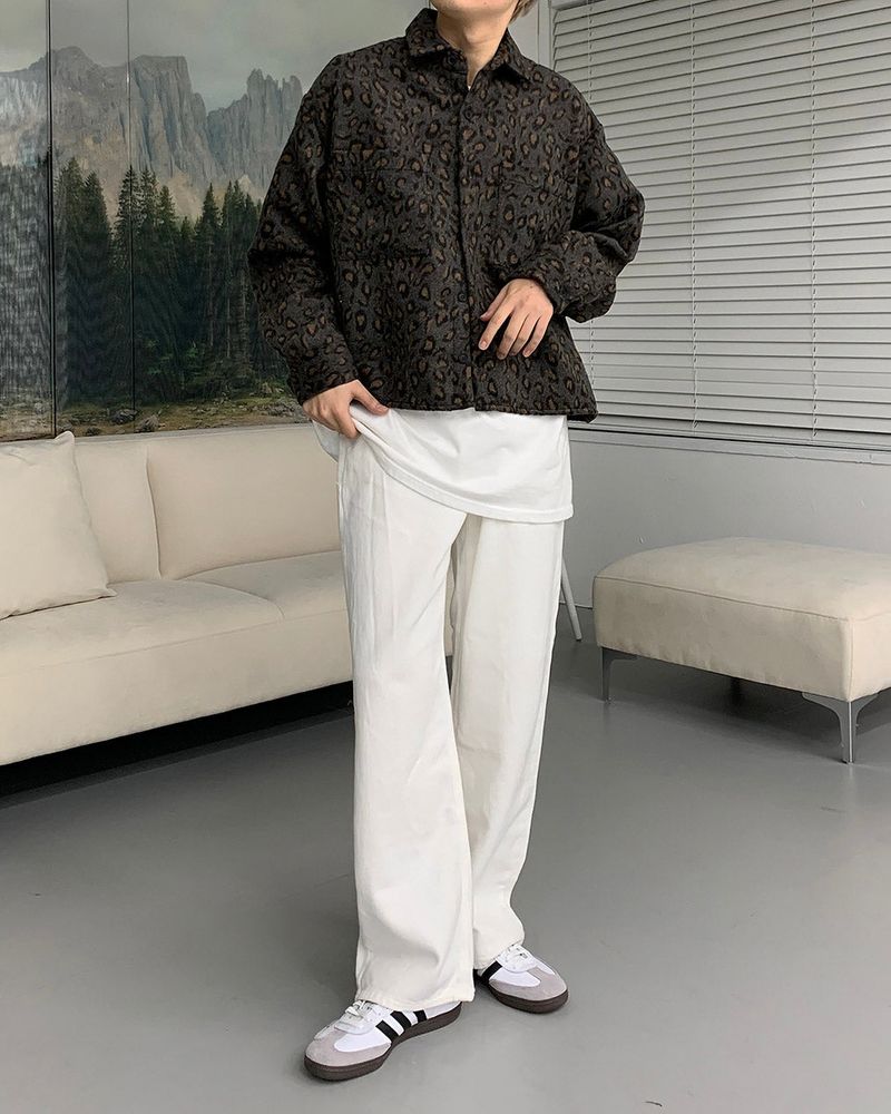 CR Wool Leopard Cropped Shirt (2 colors)