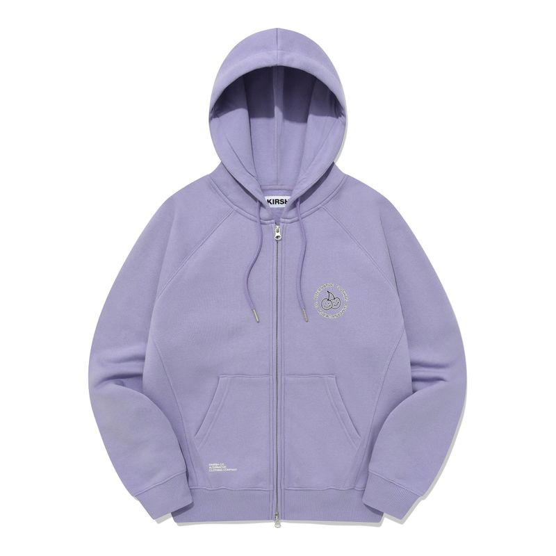 KIRSH（キルシー）の「DOODLE CHERRY CIRCLE LOGO NAPPING HOODIE ZIP UP [LAVENDER]（Tops）」