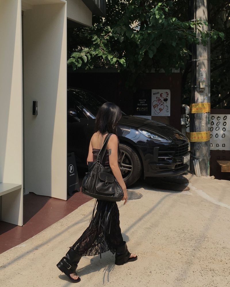 Rose long skirt