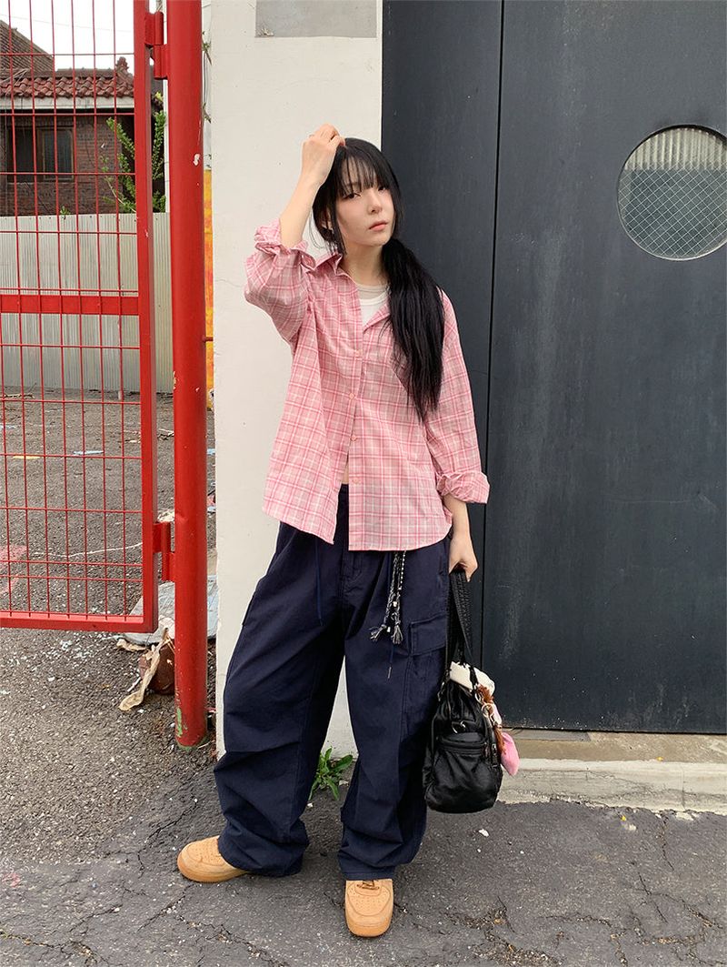 SHIRRING CHECK SHIRT (2C)