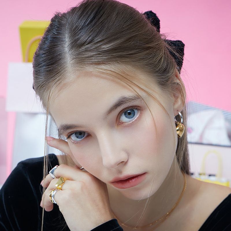 CHECK GLITTER TWEED RIBBON HAIRPIN_BLACK