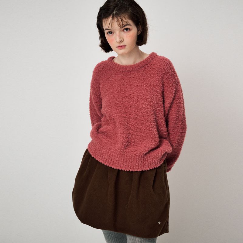 FLUFFY KNIT PULLOVER, MAUVEWOOD