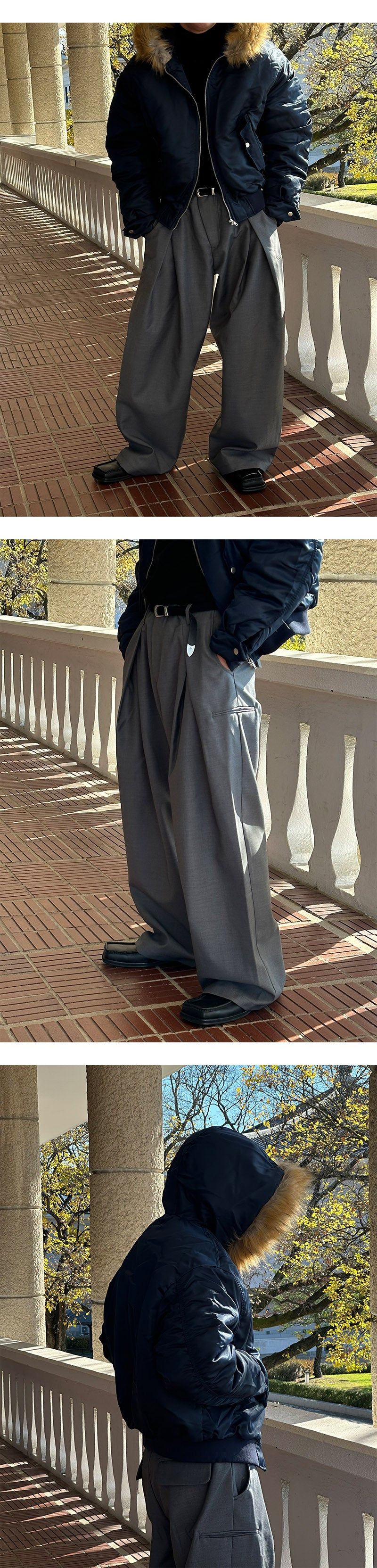 [Unisex] Tuck wide slacks(2color)