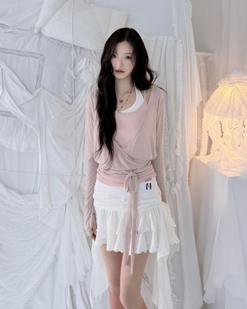 Tutu Chiffon Winged Shirred Skirt