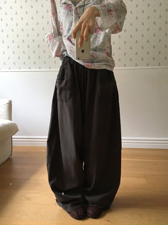 26FW★ [BAONHAUS] Poiden Balloon Banding Wide Pants