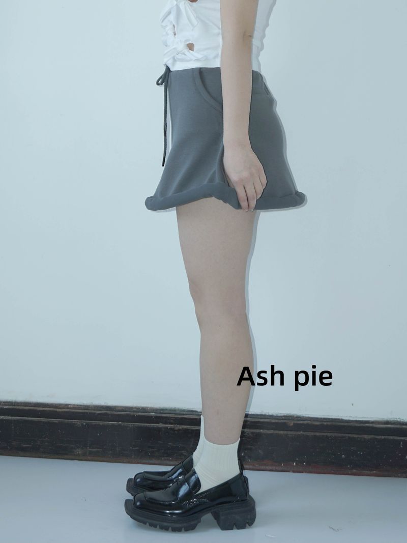 Rolled hem sweatshirt skirt