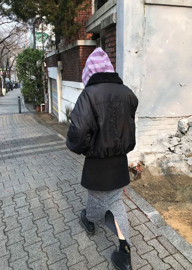 (Lining Brushed) BOCASHI BUTTON KNIT SKIRT