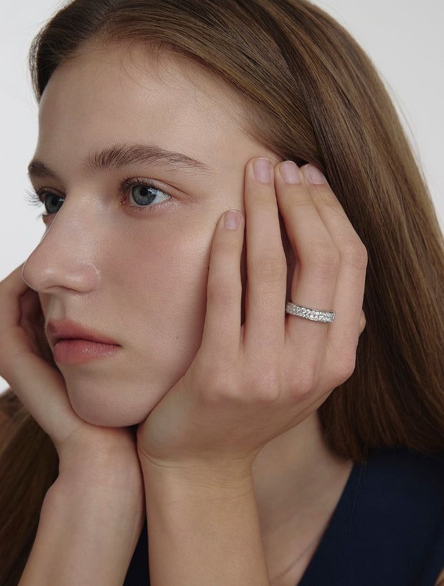 hyeres lor（イエール・ロール）の「25FW★ Essence Silver (W) Moissanite Double Wave Ring（Accessories）」