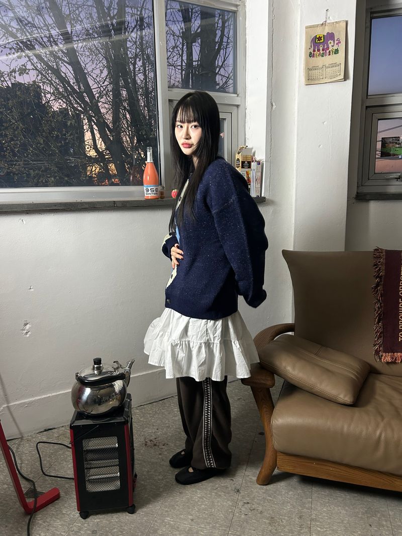 (2color) dot frill dress