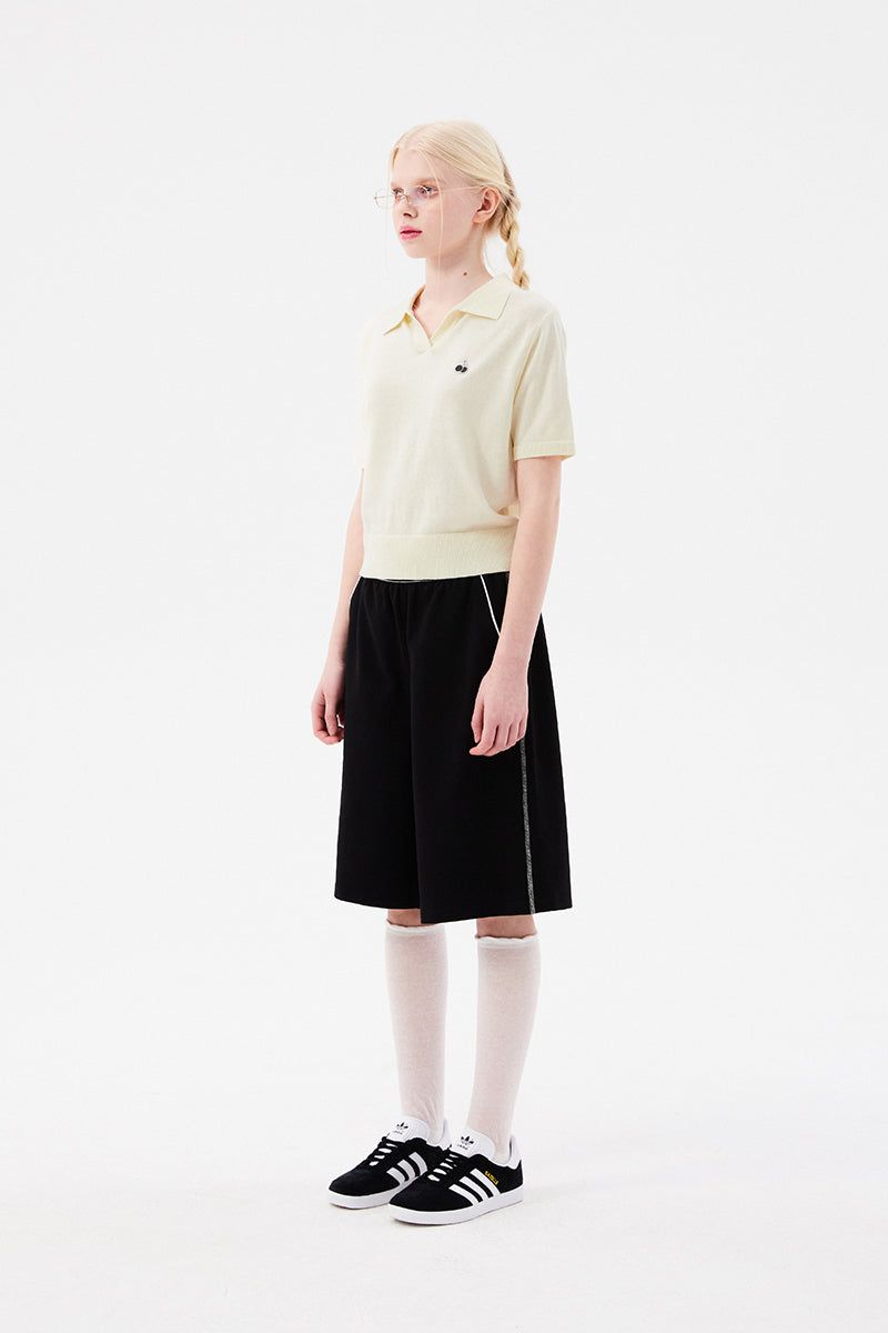 MONO CHERRY OPEN COLLAR KNIT [IVORY]