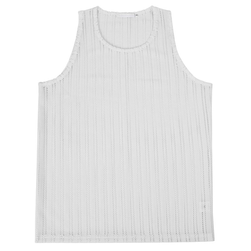 SEE-THROUGH CRAFT KNIT SLEEVELESS WHITE