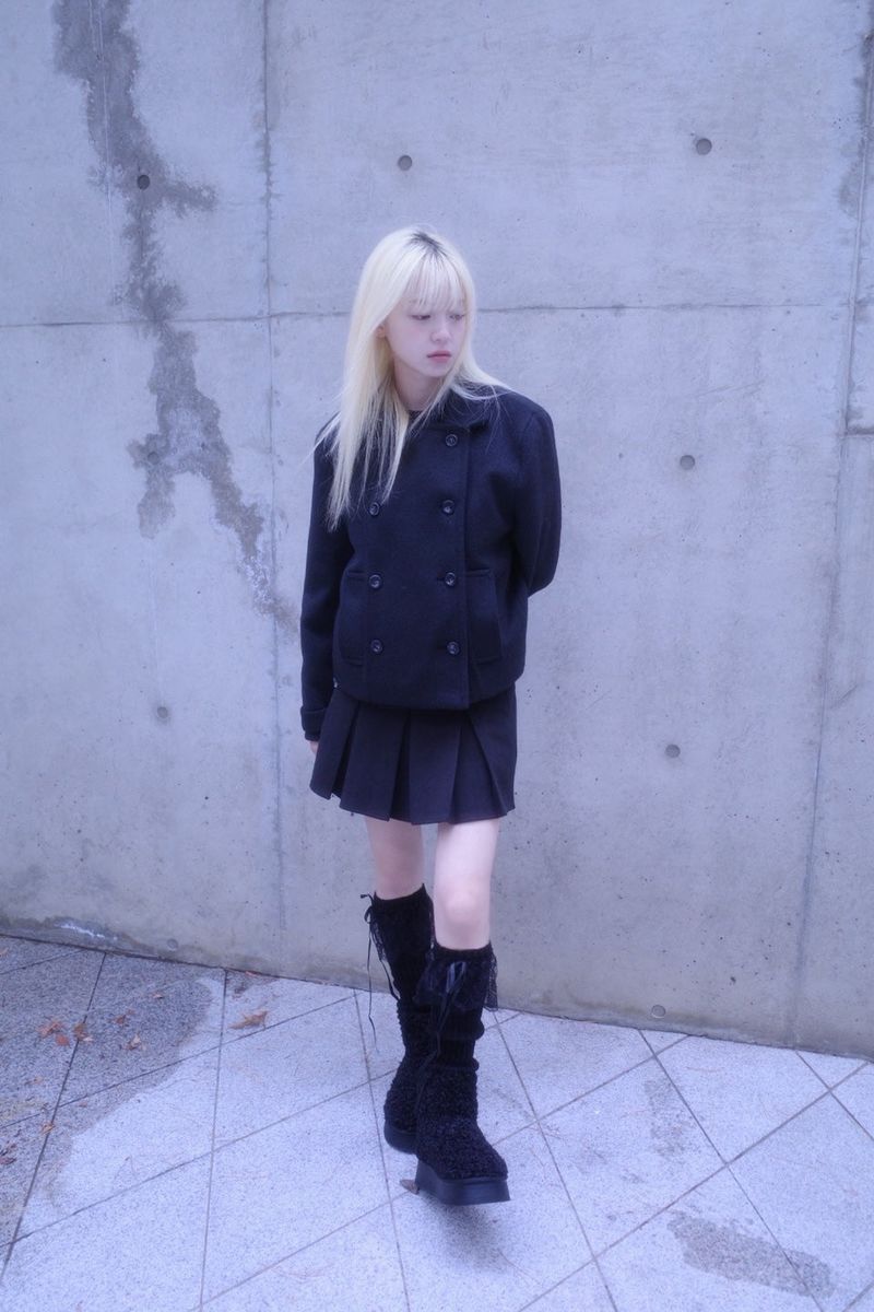 Powder double short coat (2color)