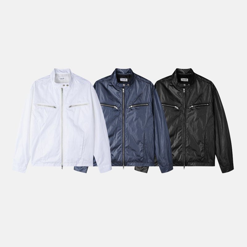 Loose glossy biker jacket