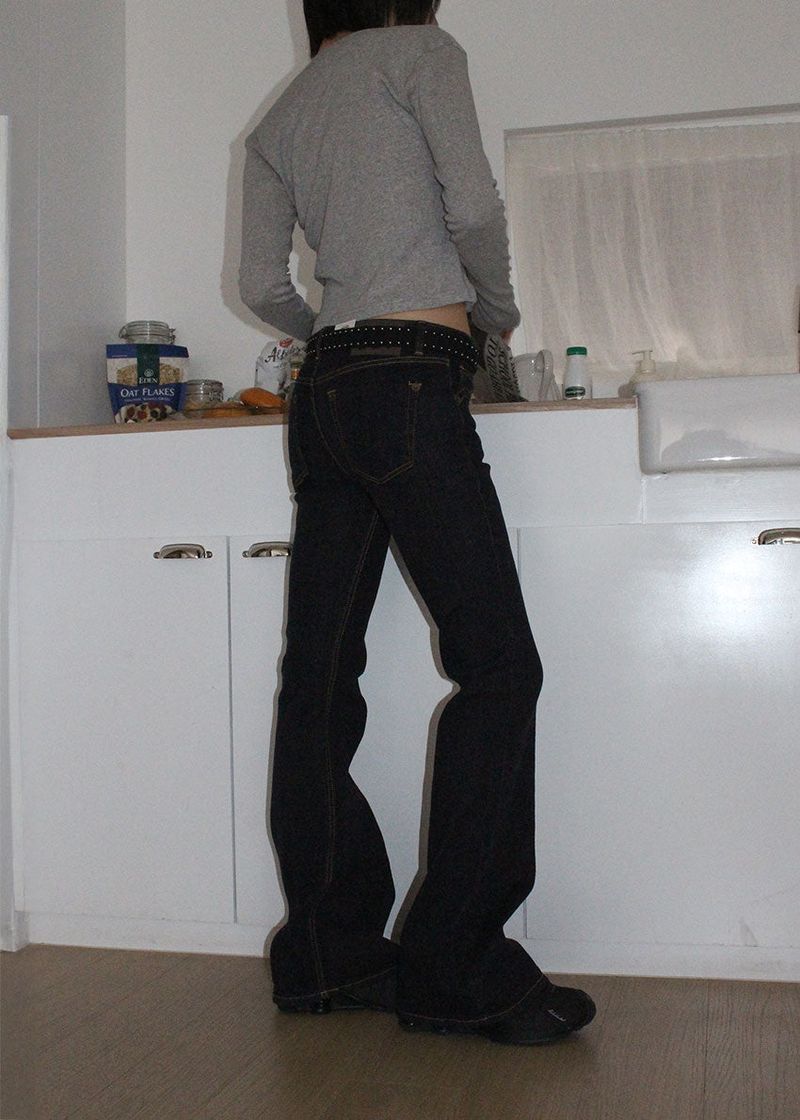 DEEP SLIM BOOTS CUT DENIM