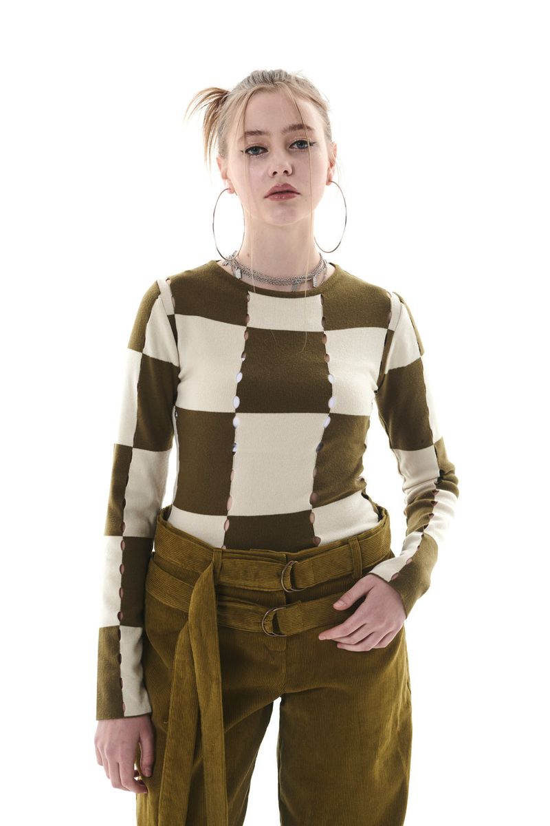 CHECK HOLE KNIT