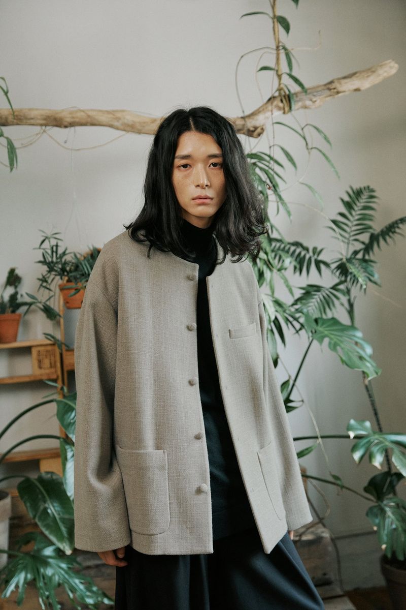 unisex tweed jacket beige