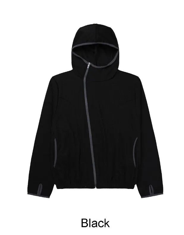 Eto Waffle Color Matching Hood Zip-Up