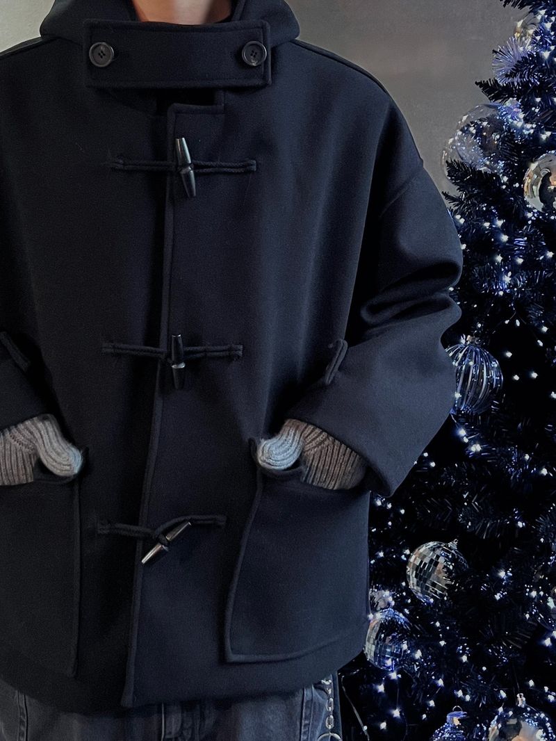 Wool Hooded Duffle Coat (3 Colors)