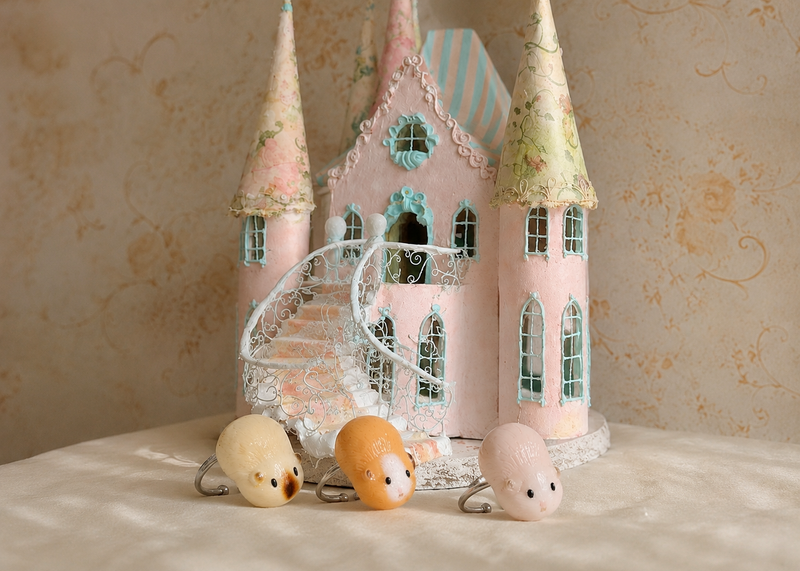 FLUFFY GUINEA PIG OPEN RING (4COLOR)