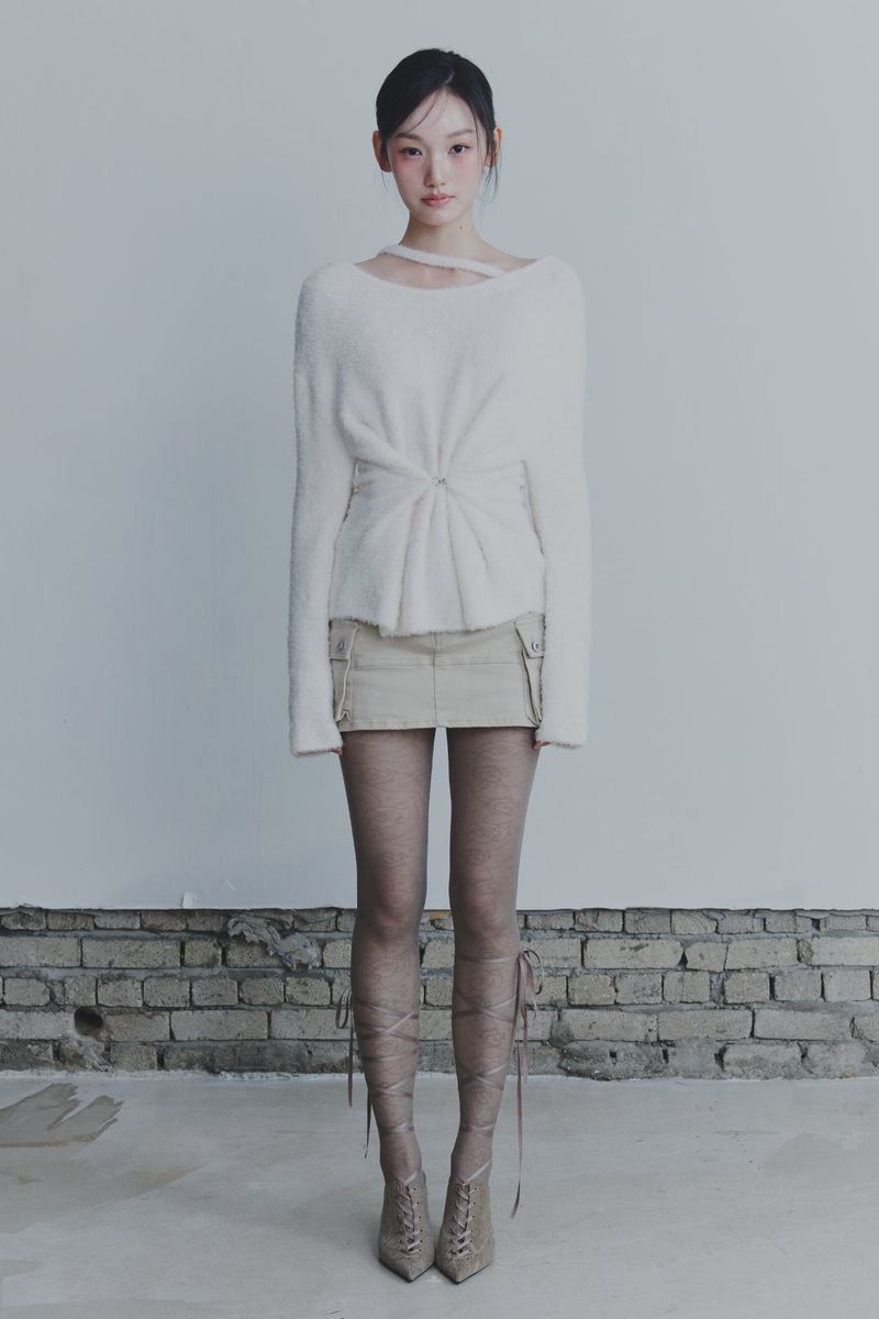 RUBY HOOK OVER KNIT ivory