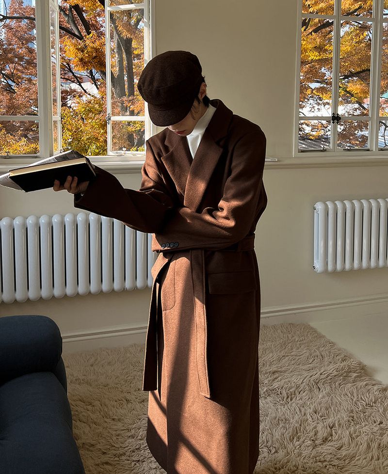 Wool robe hidden coat (2 color)