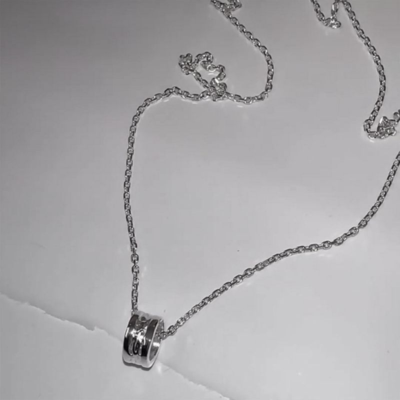 TEXTURE RING NECKLACE (SILVER)