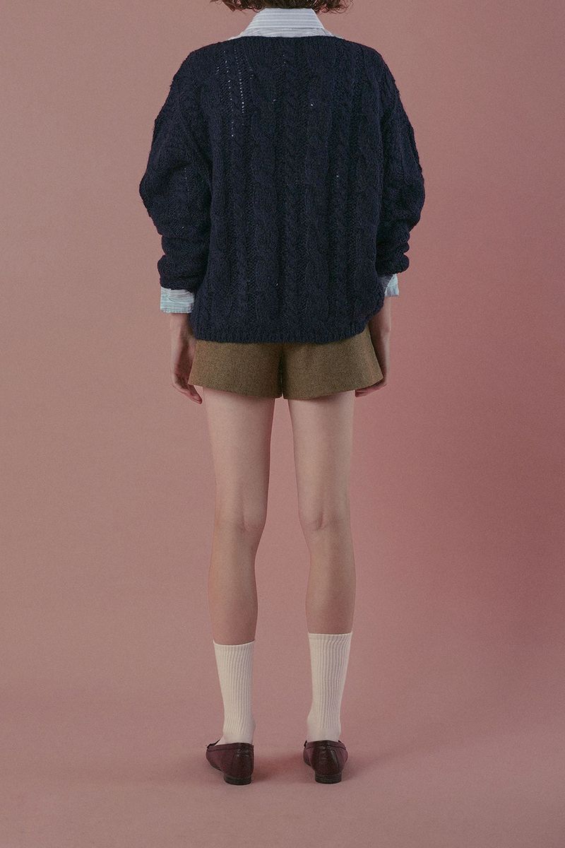 シナモンケーブルニット_ネイビー