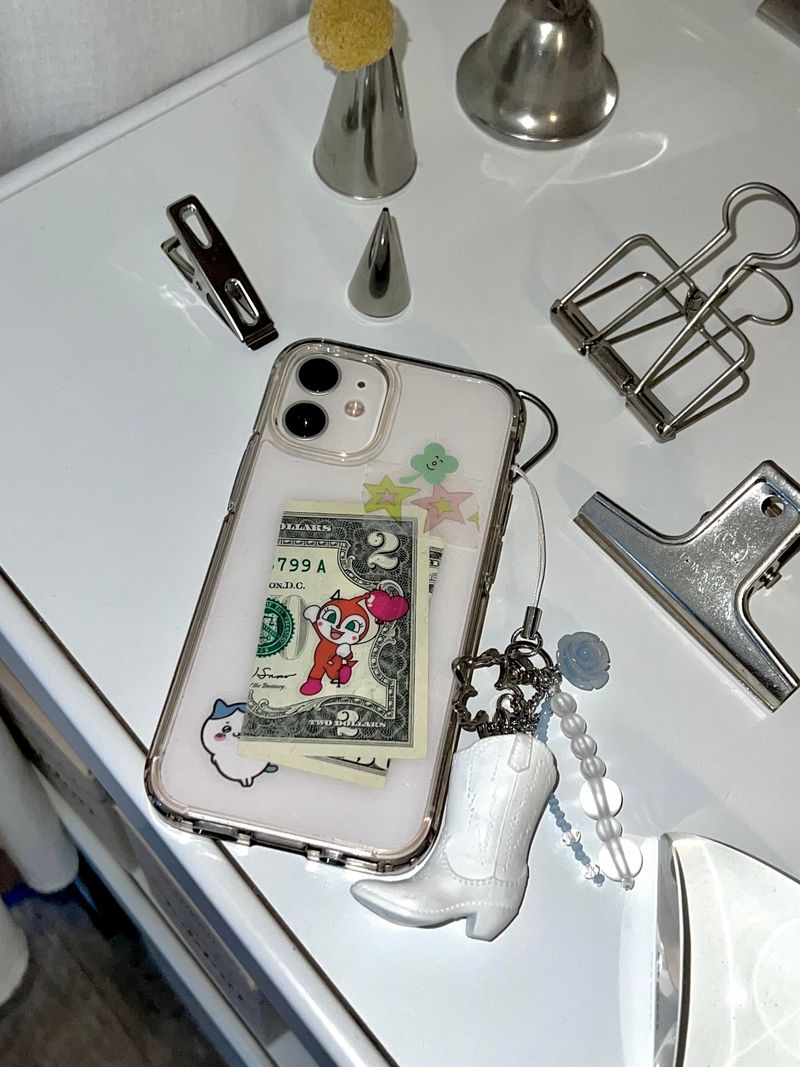 Cloudy White Boots Pendant Keyring Charm